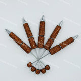 brown rhinestone beadable pen blanks diy handmade stationery craft supplies wholesale glitter design