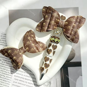 brown monogram pattern bow beads for diy beadable pens handmade craft supplies