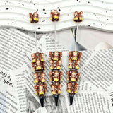 brown‑toned princess figurine bling beadable pens, character themed pen bases for diy stationery craft and handmade gift making