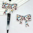 cartoon mouse & duck print bow silicone focal beads for beadable pens and cute cartoon themed diy jewelry