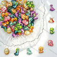 cartoon dinosaur printed acrylic focal beads colorful prehistoric theme for diy jewelry and pen making