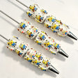 cartoon yellow character figurine glitter bling beadable pens cartoon theme for diy stationery and handmade gifts