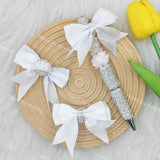 Bow shape fancy beads with Silky Ribbon for Pens