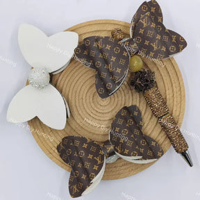 Brown Classic Floral Bead bow For DIY Beadable Pen Silicone Focal Bead Handmade Craft Wholesale