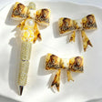 Chosen lion print bow silicone focal beads for DIY beadable pens faith themed craft supplies