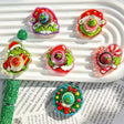Festive Christmas green monster rotating acrylic focal beads for DIY beadable pens holiday crafts