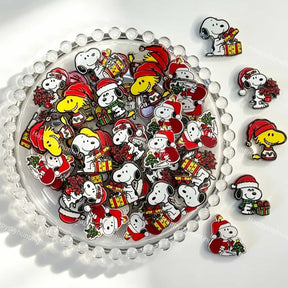 Christmas holiday cartoon puppy acrylic focal beads for DIY beadable pens and jewelry crafts