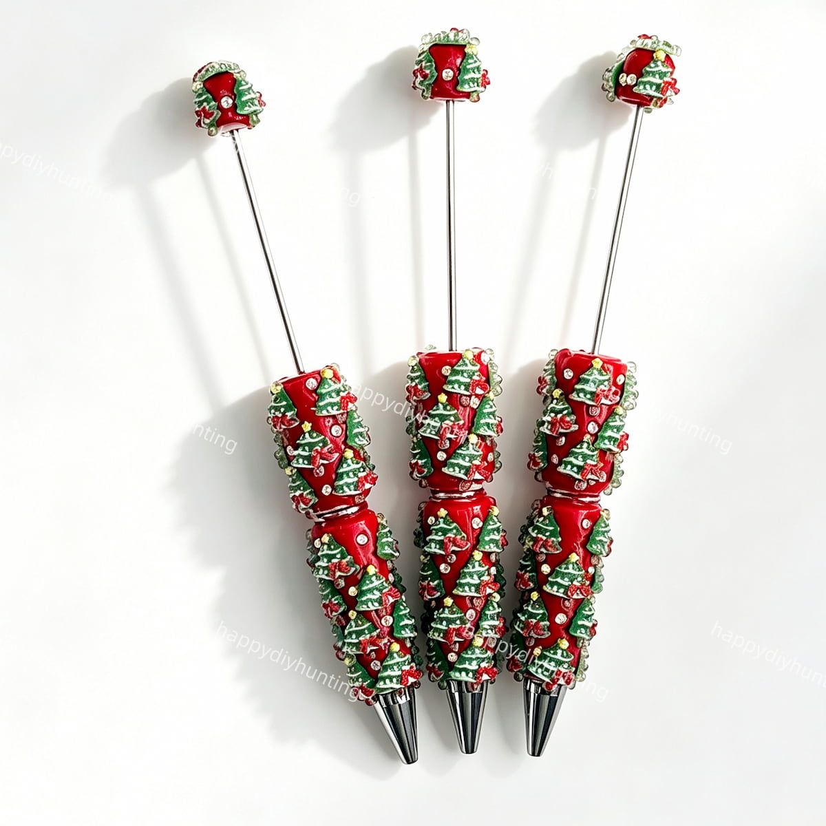 Christmas tree beadable pens wholesale for DIY holiday crafts and personalized pens