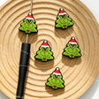 Christmas tree shaped green character silicone focal beads for DIY pens and holiday-themed handmade crafts