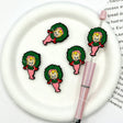 christmas wreath girl silicone focal beads for DIY pens and holiday handmade crafts