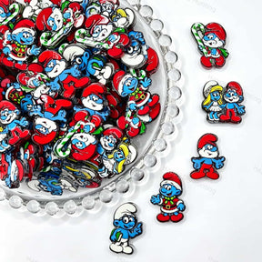 Christmas Blue Cartoon Elf Character Acrylic Focal Beads for beadable pen DIY craft projects