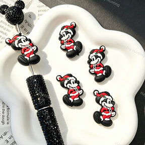 Christmas Outfit‑Style Cartoon Character Silicone Focal Beads for beadable pen DIY craft projects
