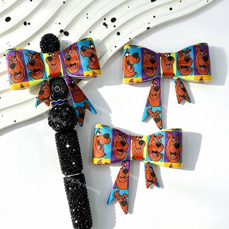 color block brown dog bow silicone focal beads for DIY pens and pet lover handmade crafts