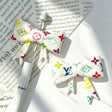 color geometric printed bow silicone focal beads trendy fashion theme for diy jewelry and pen making