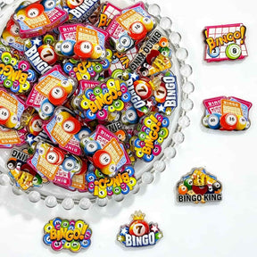 colorful bingo game acrylic focal beads for DIY pens and bingo-themed handmade jewelry