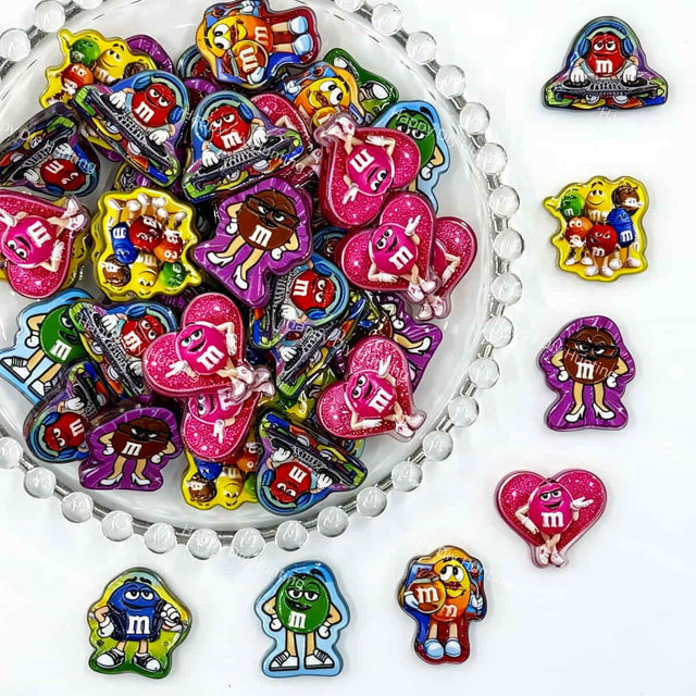 colorful candy character acrylic focal beads for DIY pens and sweet-themed handmade jewelry
