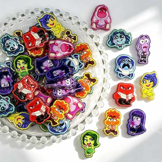 colorful cartoon emotional character acrylic focal beads for DIY pens and fun jewelry crafts