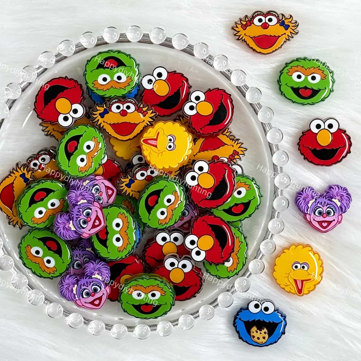 colorful furry monster friends acrylic focal beads for DIY beadable pens and jewelry crafts