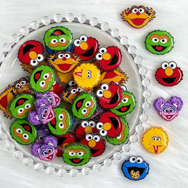 colorful furry monster friends acrylic focal beads for DIY beadable pens and jewelry crafts