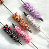colorful heart designer D*R beadable pens wholesale for DIY custom crafts and personalized pens