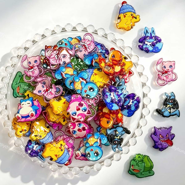 colorful mixed cartoon monster characters acrylic focal beads for DIY beadable pens and jewelry crafts