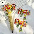 colorful puppy bow silicone focal beads for DIY pens and cute dog-themed handmade crafts