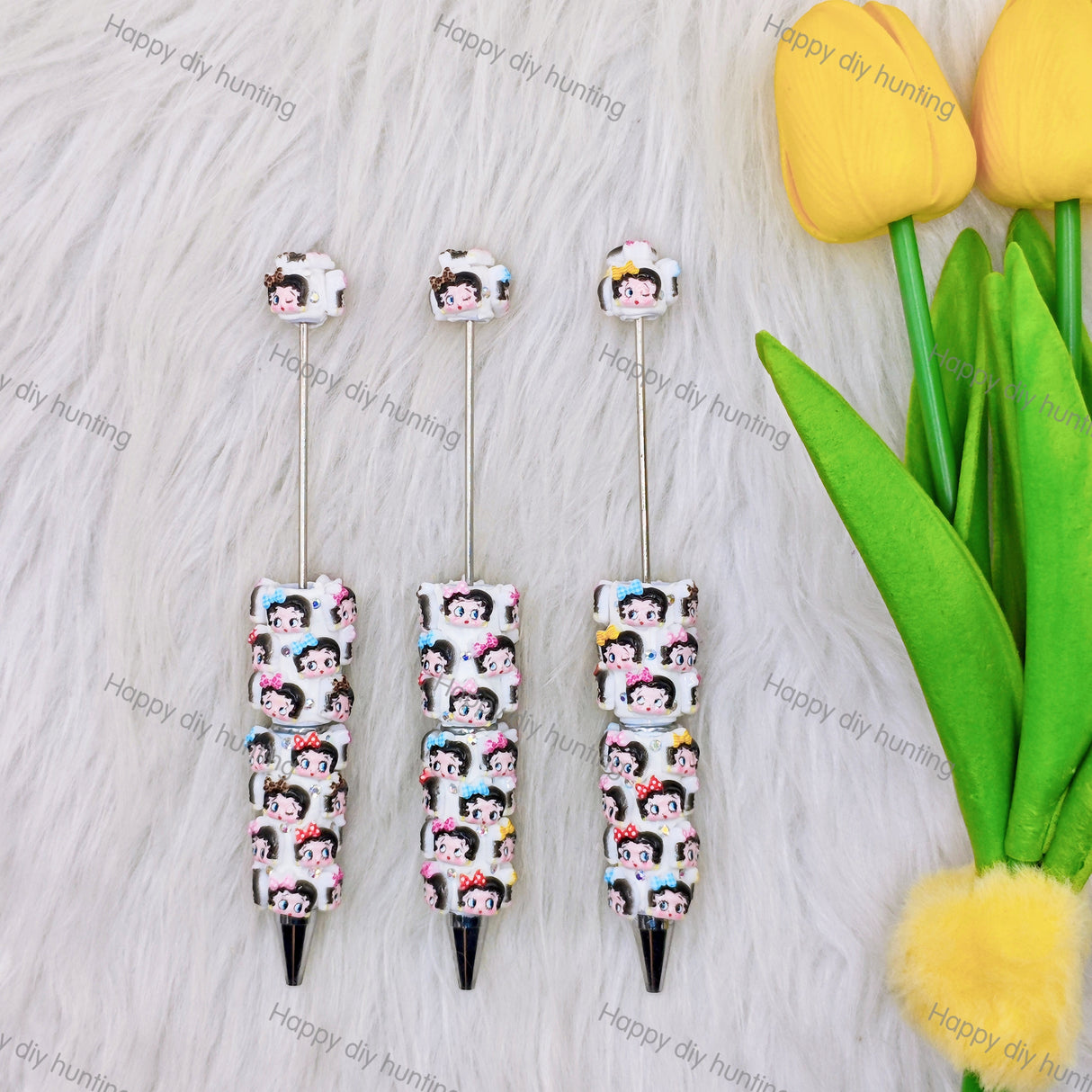 Betty Boop Character Beadable Pen | Premium DIY Stationery Decor Supplies
