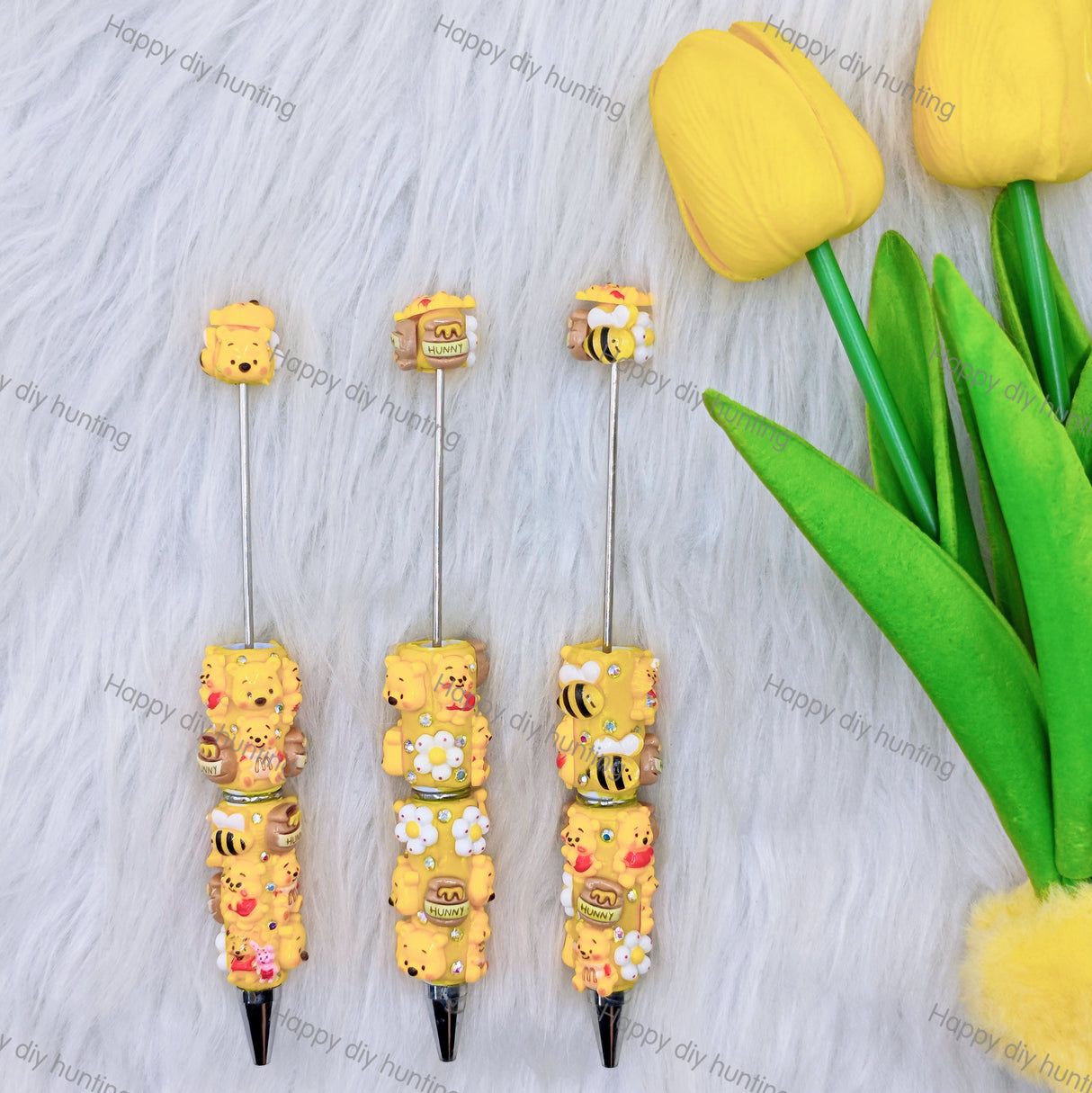 Cute Honey Bear Character Beadable Pen