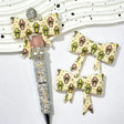 cream base cross bow silicone focal beads for DIY beadable pens and jewelry crafts
