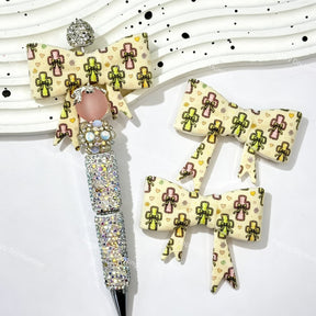 cream base cross bow silicone focal beads for DIY beadable pens and jewelry crafts
