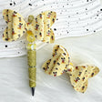 cream yellow cartoon mouse bow beads for DIY beadable pens and jewelry crafts