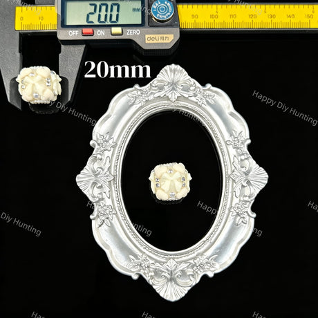 Cream off‑white bow heart rhinestone beads 20mm, ornate craft beads for beadable pen DIY supplies