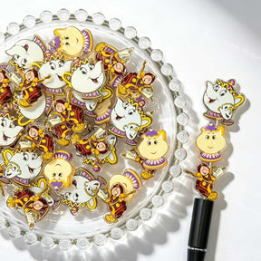 cute cartoon teapot cup acrylic focal beads for DIY pens and tea-themed jewelry crafts