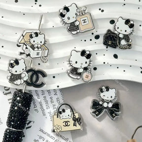 lovely cute cc kitty printed acrylic focal beads for diy beadable pens and jewelry craft supplies