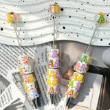 colorful cute bear printed beadable pens for diy handmade craft projects