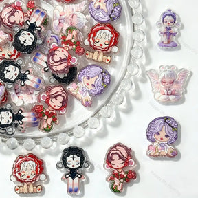 cute doll cartoon acrylic focal beads for DIY beadable pens keychains and handmade jewelry crafts