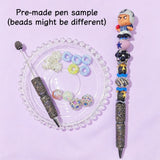 cute football player character pen toppers no hole matched with beadable pens & acrylic beads