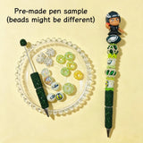 cute football player character pen toppers no hole matched with beadable pens & acrylic beads