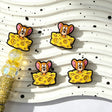 cute little mouse with cheese silicone focal beads for DIY pens and playful handmade crafts