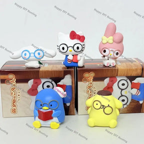 No hole lovely reading book cartoon pen toppers display PVC charms match acrylic rhinestone beads for DIY beadable pens, keychains and bag accessories - happy diy hunting