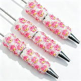 cute pink shimmer starfish figurine cartoon character beadable pens cartoon theme for diy stationery and handmade gifts