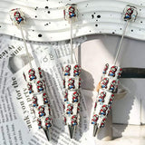 cute red game character printed beadable pens fun gamer theme for diy stationery and handmade gifts