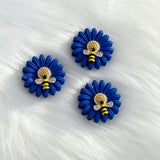 dark blue daisy bee metal spacer beads for DIY beadable pens and jewelry crafts