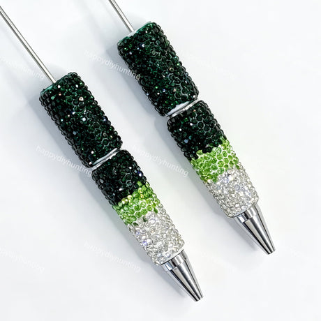 dark green ombre rhinestone beadable pen wholesale for DIY custom crafts and personalized pens