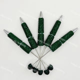 dark green rhinestone beadable pen blanks diy handmade stationery craft supplies wholesale glitter design