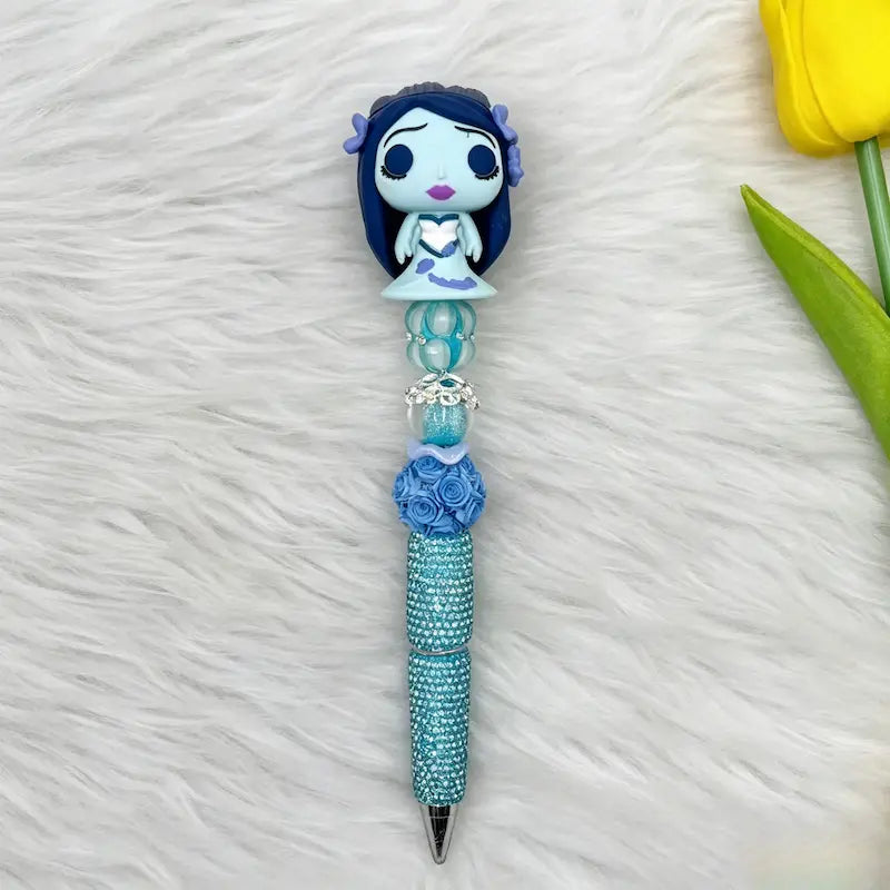 Exquisite blank un-drilled gothic bride figurine charms for DIY beadable pens, custom keychains and bag accessories Halloween stationery display - happy diy hunting
