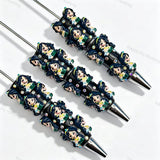 dark‑haired princess figurine bling beadable pens character theme for diy stationery and handmade gifts