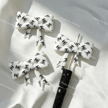 designer CC bow silicone focal beads for DIY pens and fashion-inspired handmade crafts