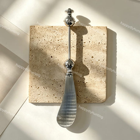 DIY beadable stainless steel butter knife blank, metal utensil ready for beads with 3mm or larger hole size