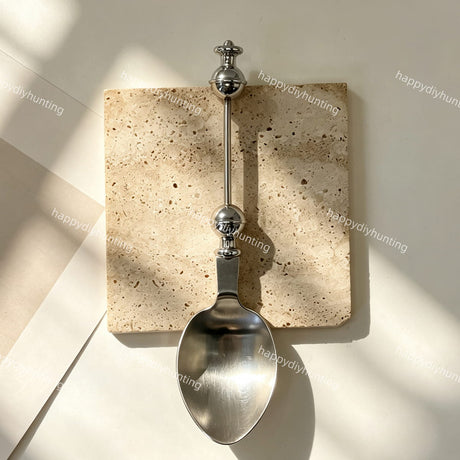 DIY beadable stainless steel spoon blank, metal utensil ready for beads with 3mm or larger hole size